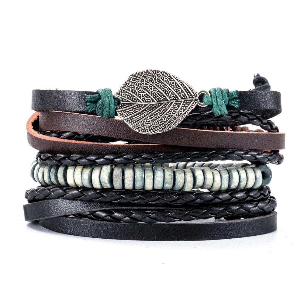 06 2024 Leather Braided Bracelet For Men