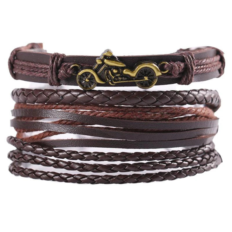 06 2024 Leather Braided Bracelet For Men