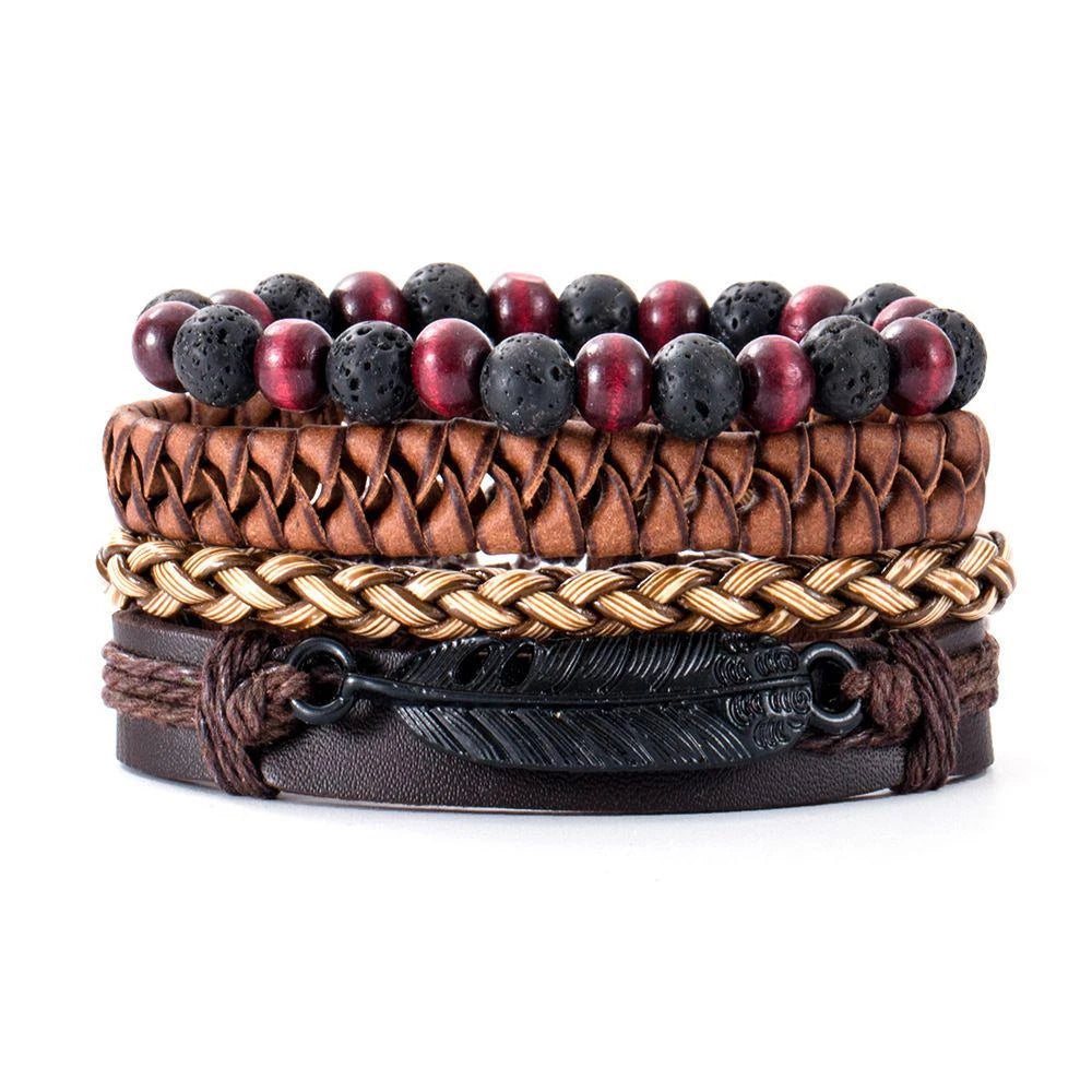 06 2024 Leather Braided Bracelet For Men